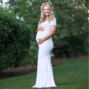 Off the Shoulder Maternity Gown